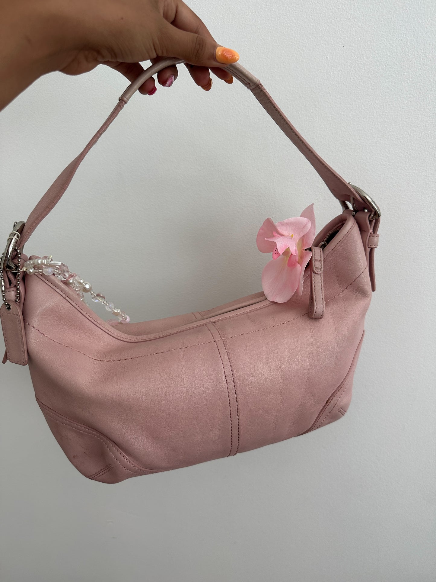 Pastel Pink Coach Hobo Bag