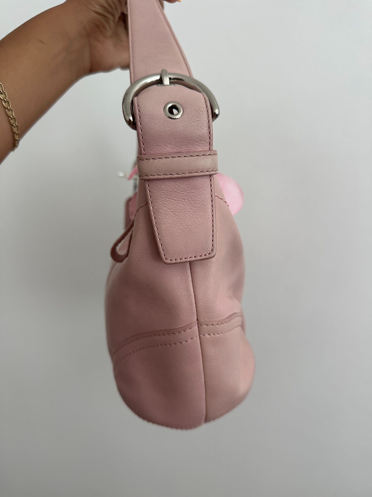 Pastel Pink Coach Hobo Bag