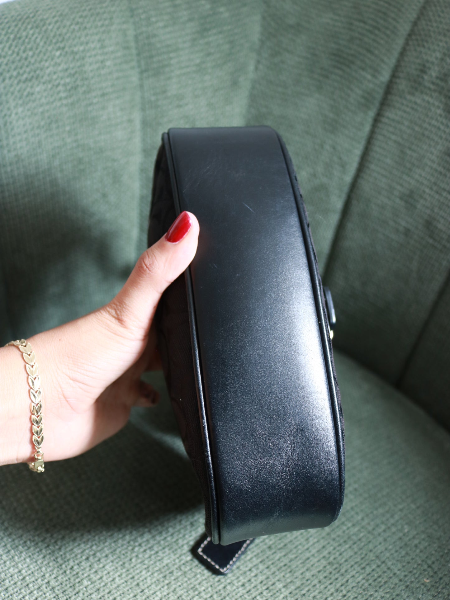 Black Coach Demi Hamptons Buckle Bag