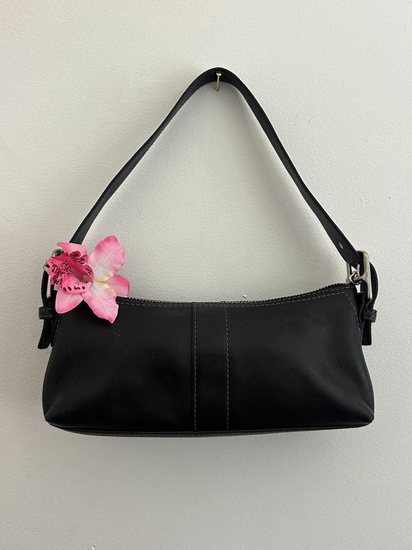 Coach Black Leather East West Bag