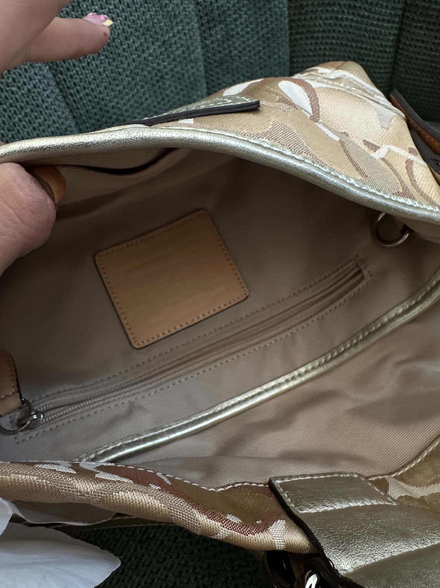 Coach Beige Optic Soho Baguette