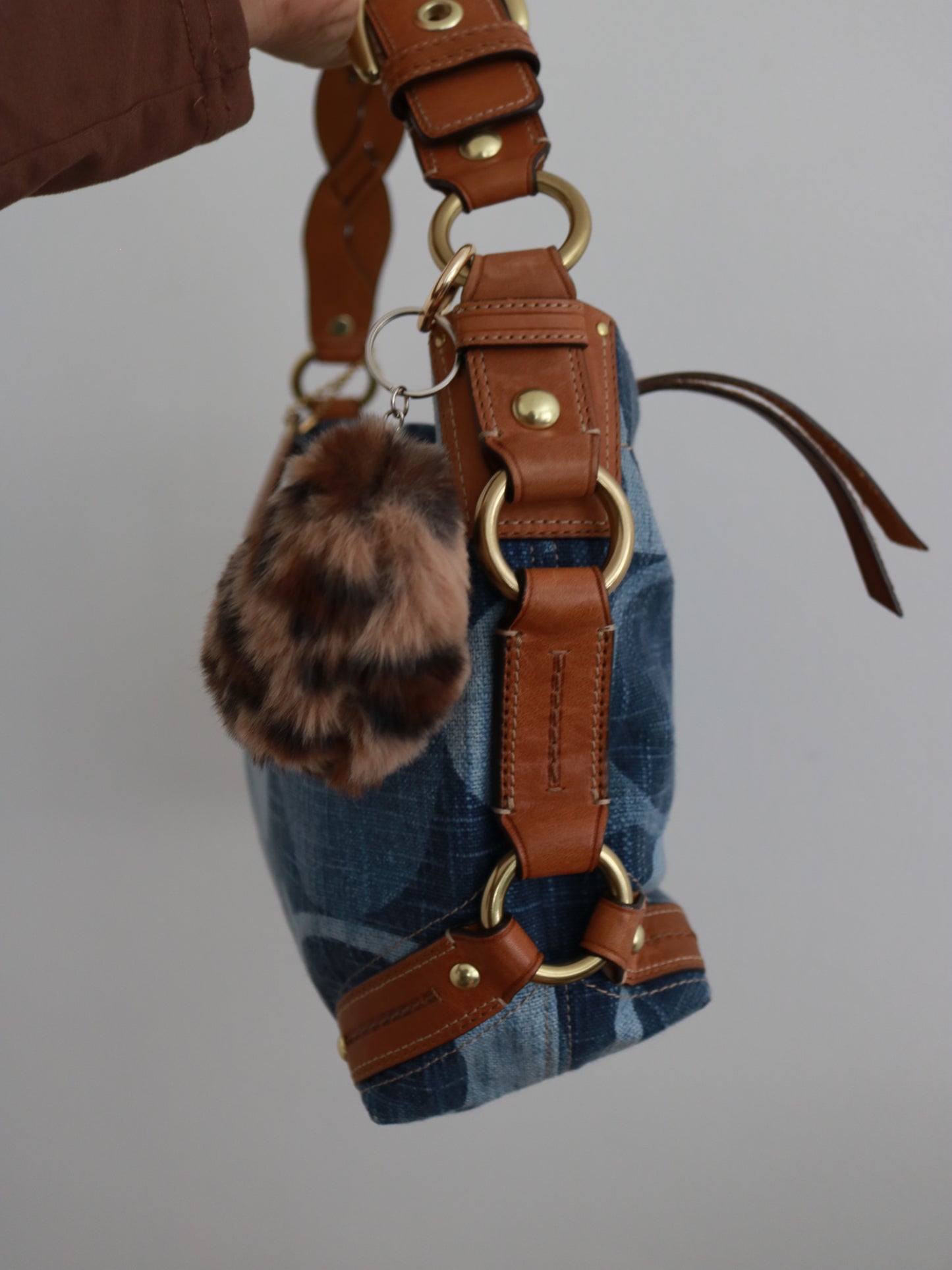 Rare Coach Denim Carly Shoulder Bag