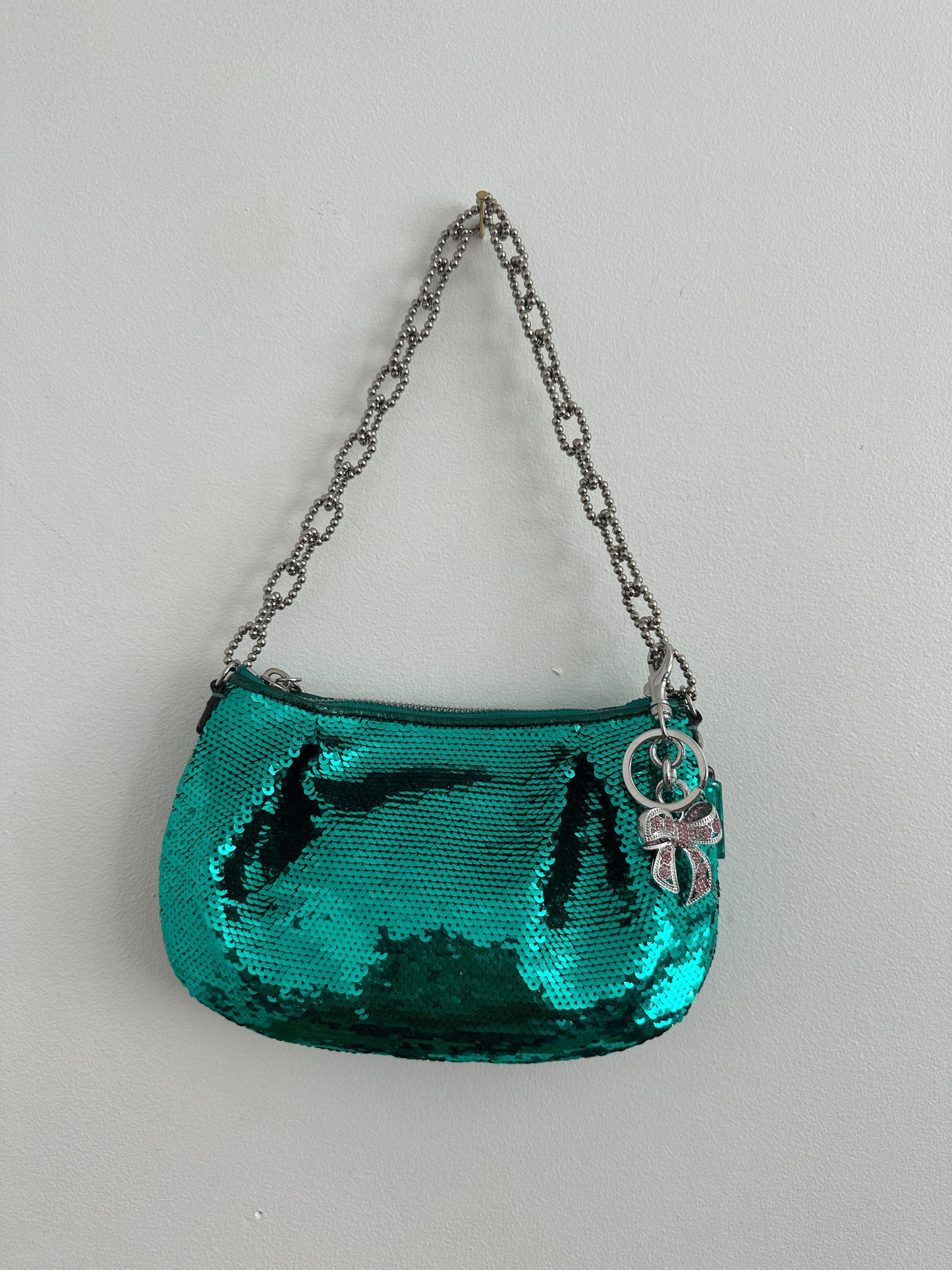 Rare Coach Teal Sequin Poppy Bag