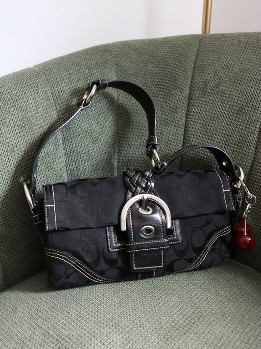 Coach Black Soho Braided Demi Flap