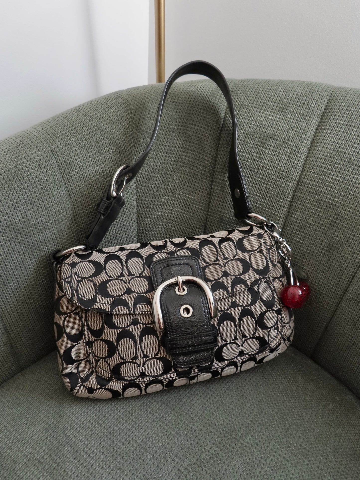 Grey Signature Coach Soho Bag