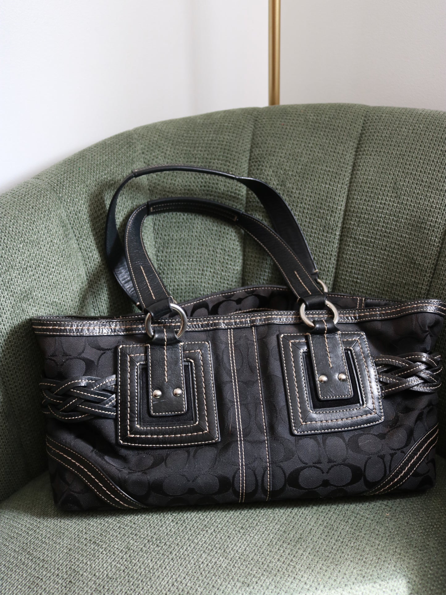 Coach Black Signature Soho Tote