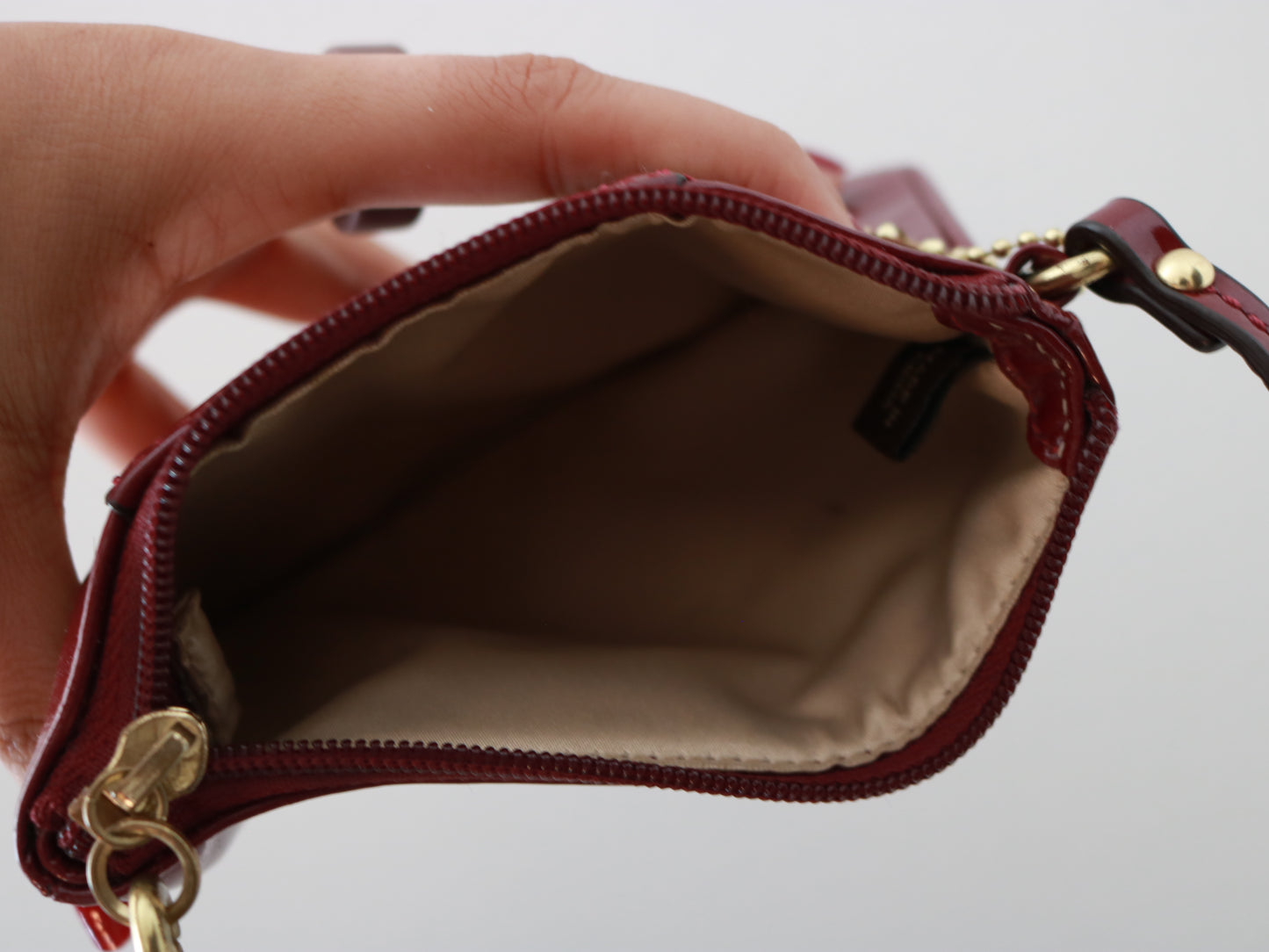 Coach Burgundy Patent Leather Wallet