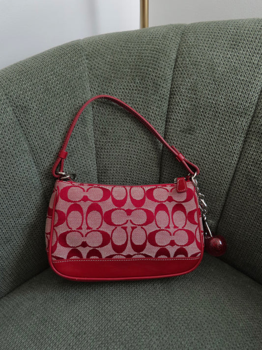 Rare Coach Red Demi Hamptons Bag