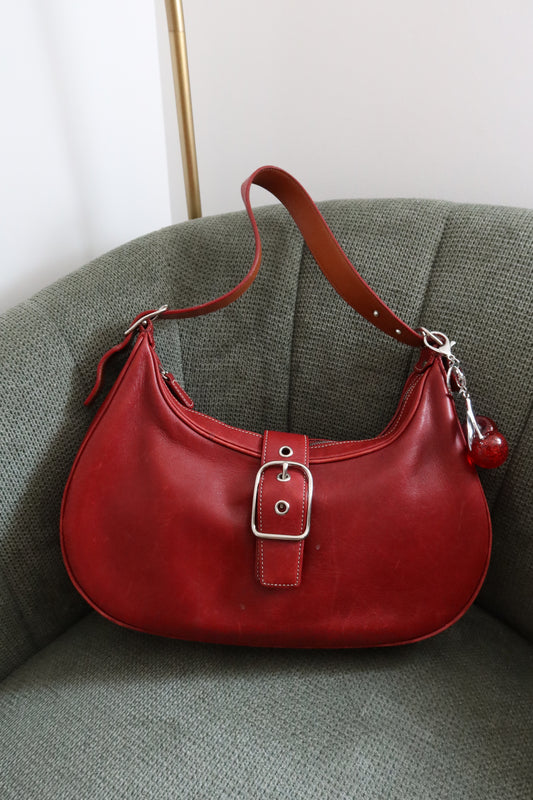 Coach Red Hamptons Hobo Bag