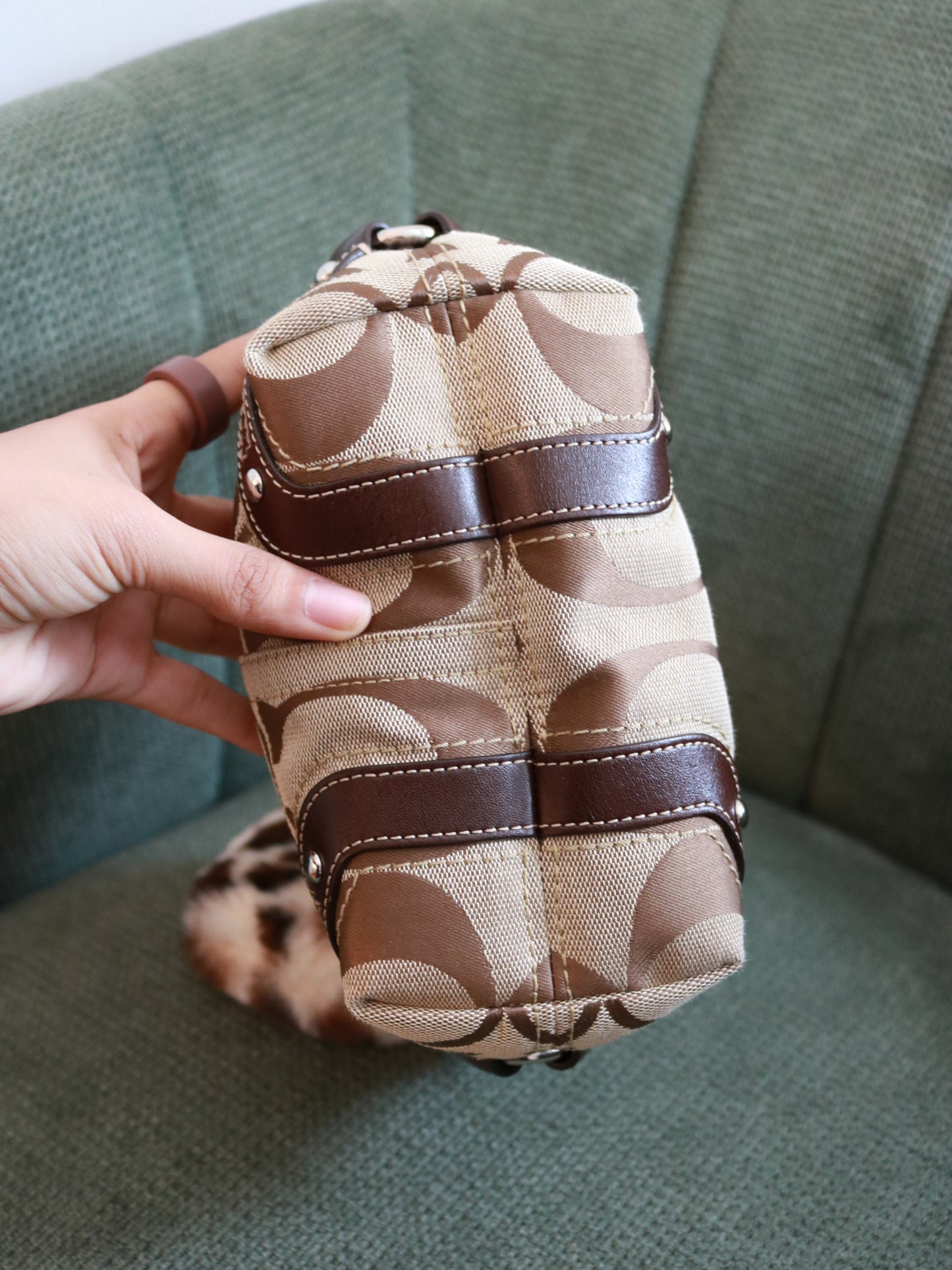 Brown Coach Signature Mini Carly Bag