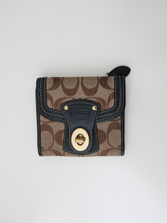 Coach Brown Legacy Signature Turnlock Wallet