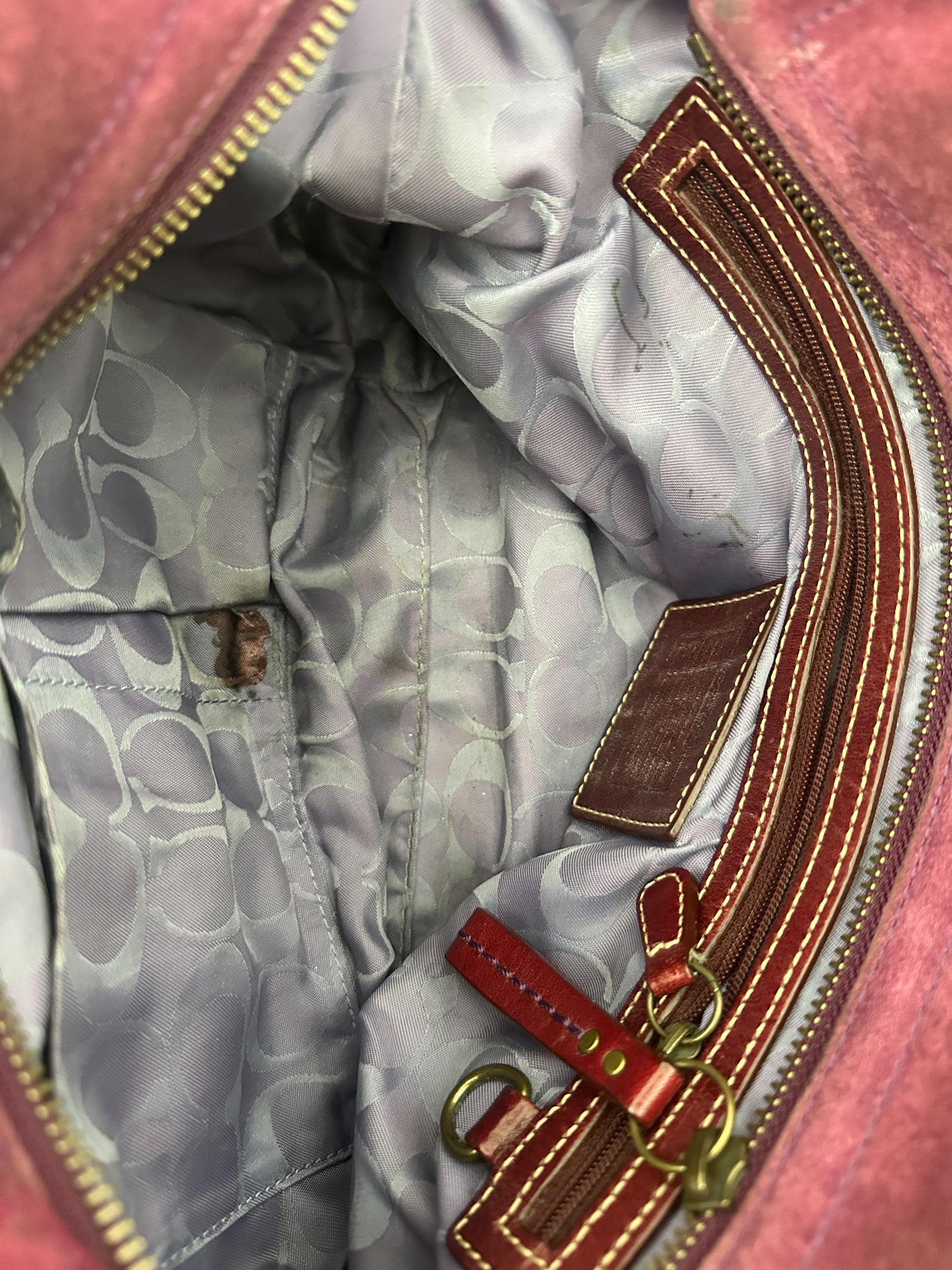 Coach Purple Suede Mini Tote Bag