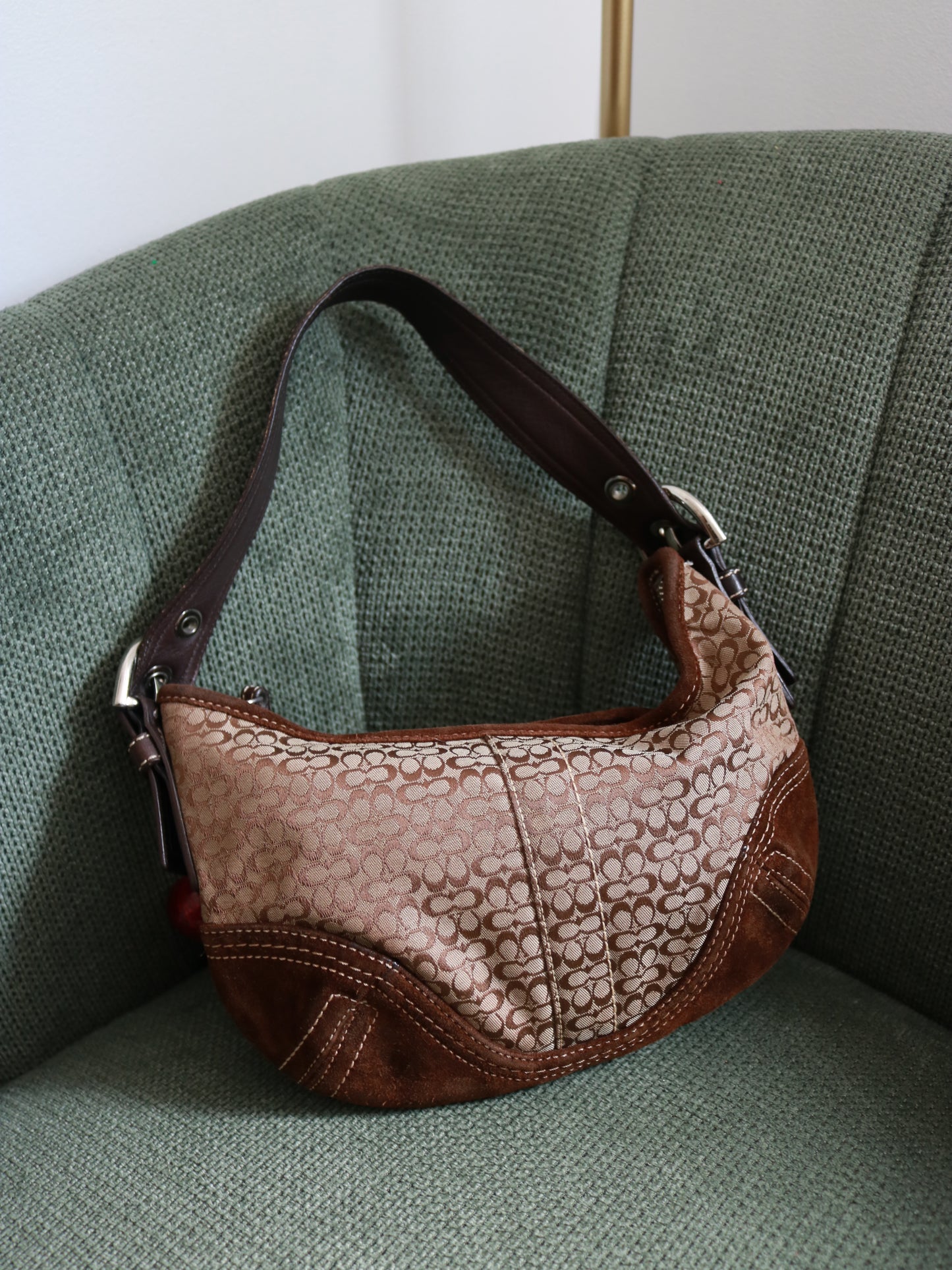 Coach Brown Signature Mini Hobo Bag
