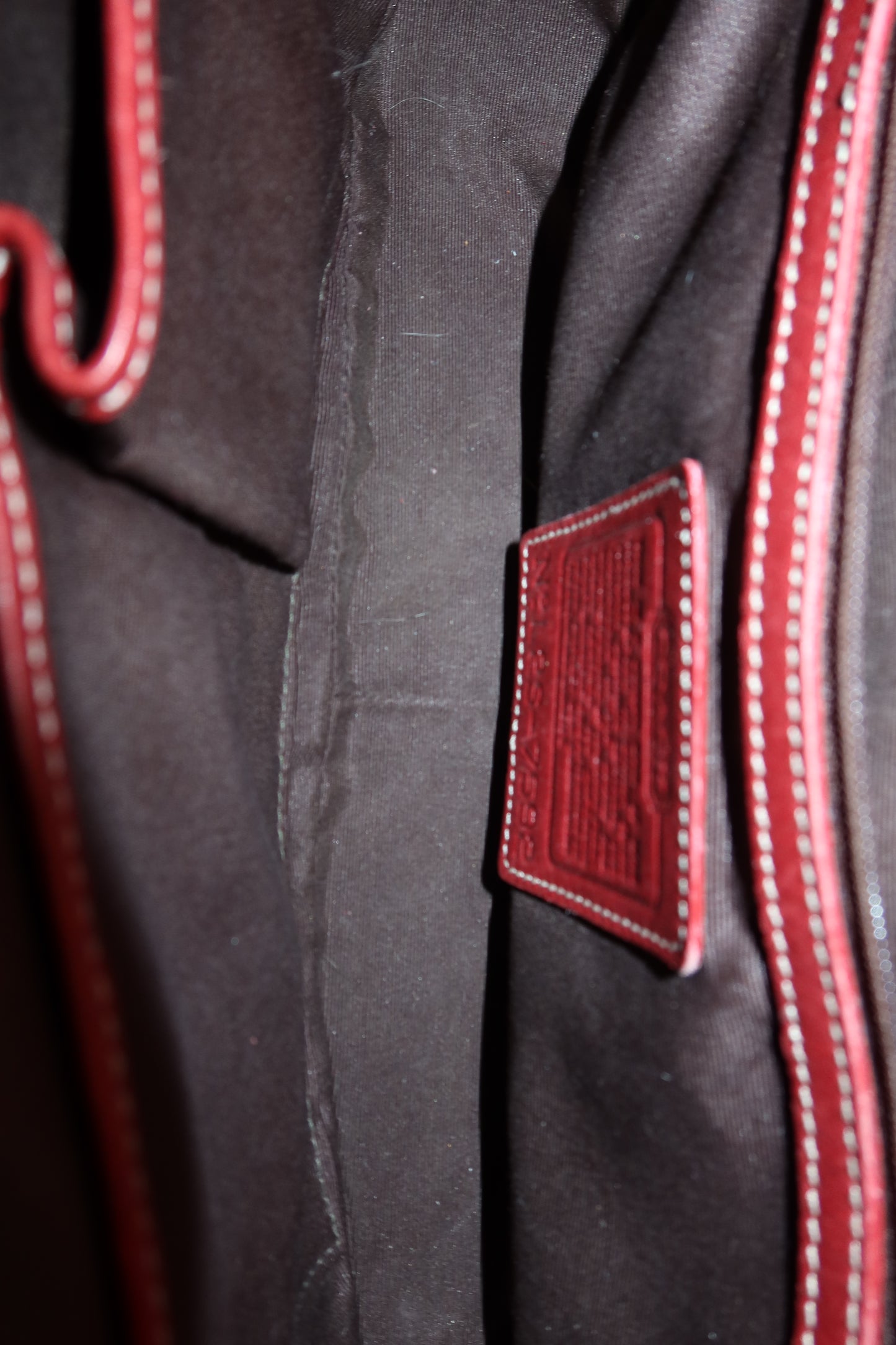 Coach Red Hamptons Hobo Bag