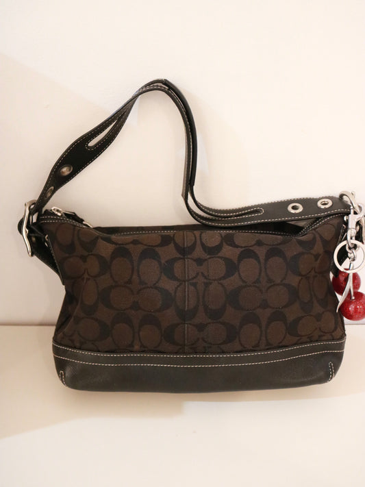 Coach Black Monogram Shoulder Bag