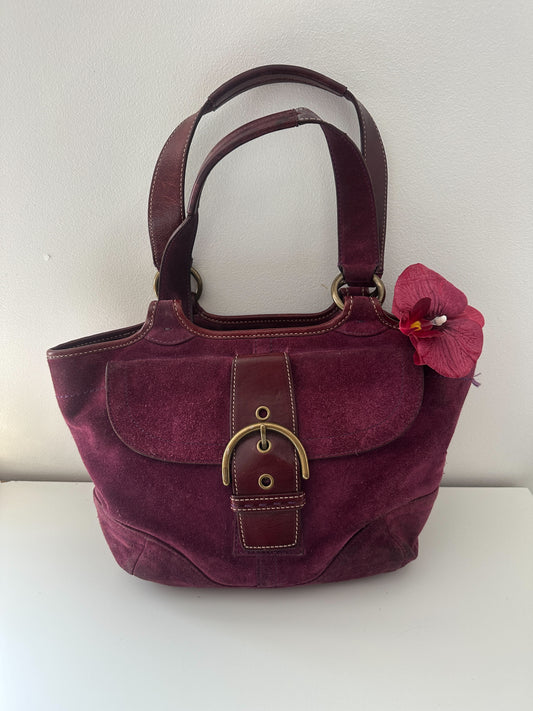 Coach Purple Suede Mini Tote Bag