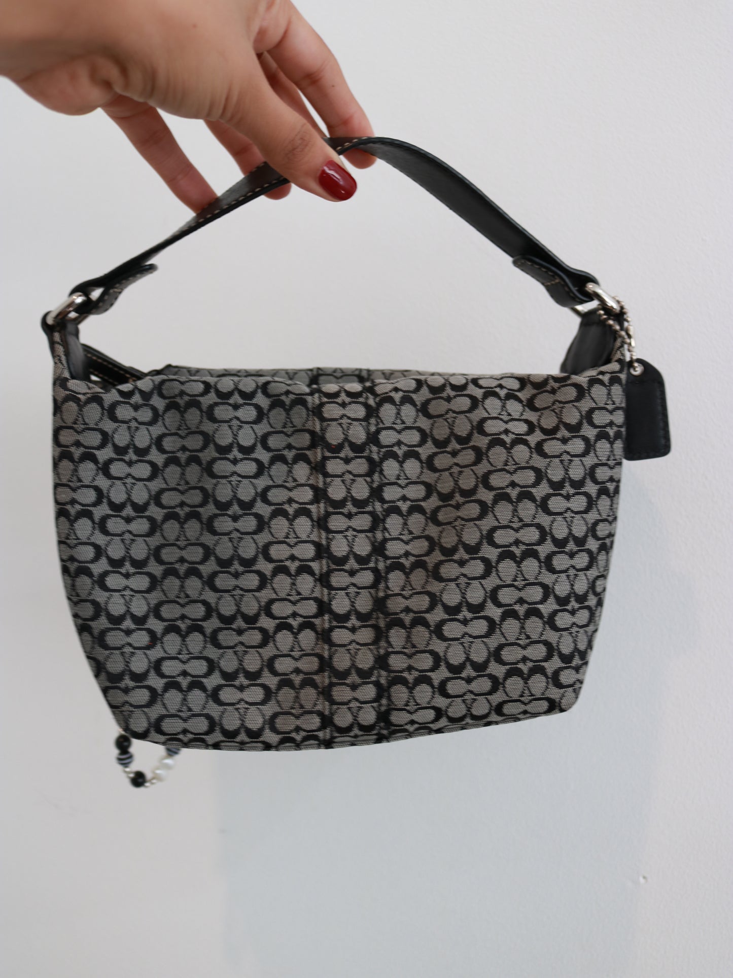 Coach Black Signature Top Handle Pochette