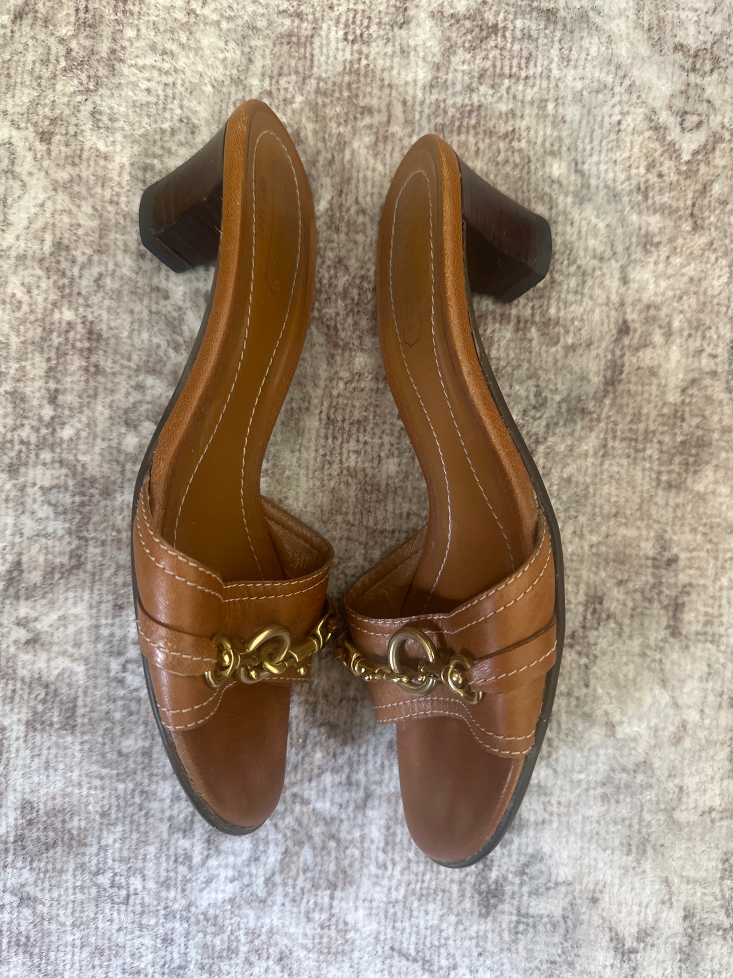 Coach Tan Buckle Kitten Heels (Size 6)