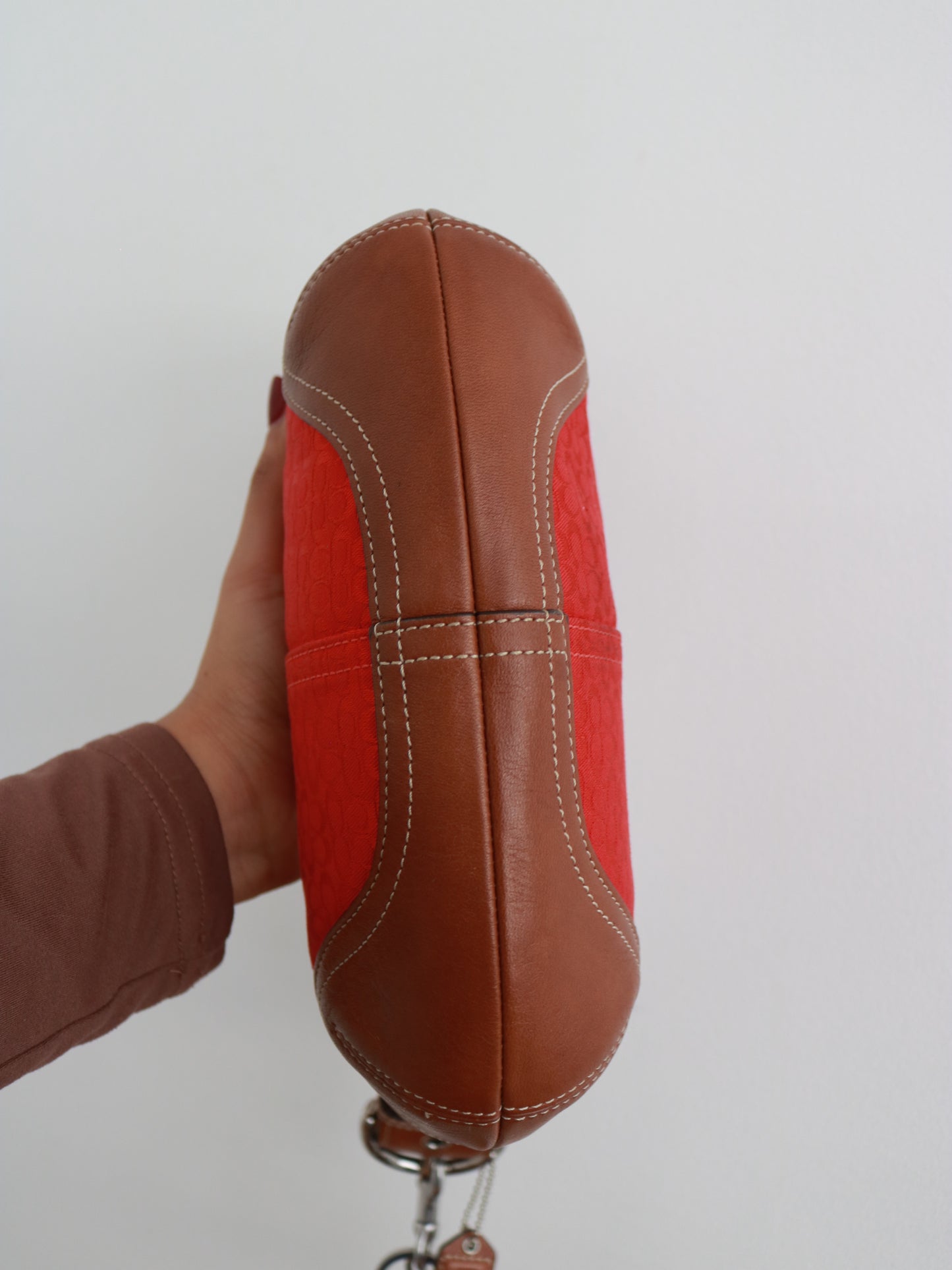 Rare Coach Red Signature Mini Hobo Bag