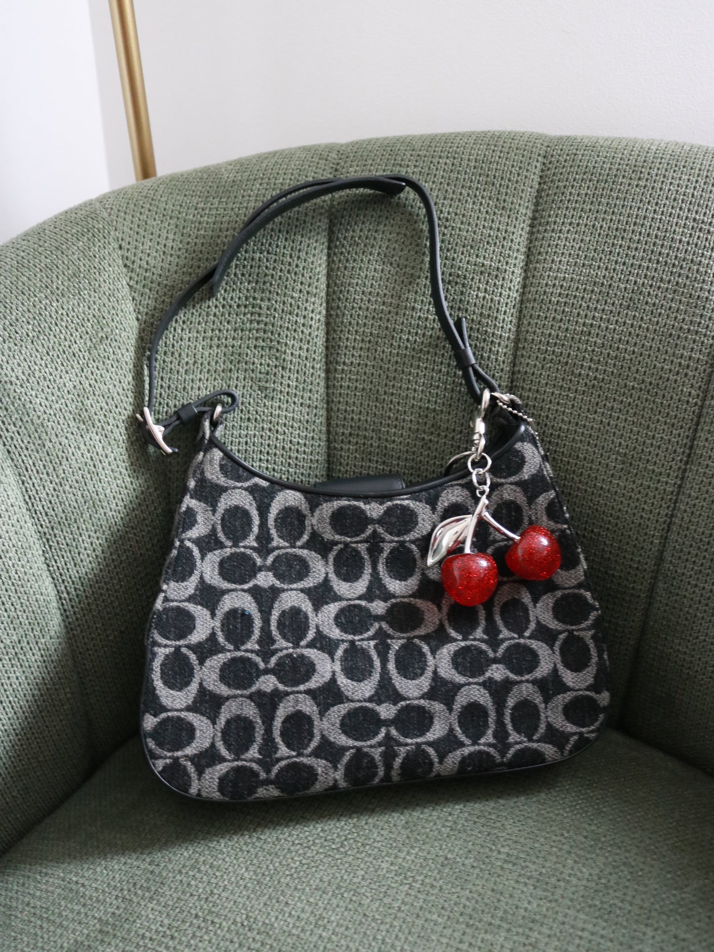 Coach Navy Tweed Monogram Bag