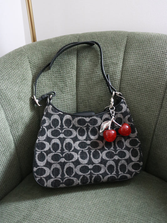 Coach Navy Tweed Monogram Bag