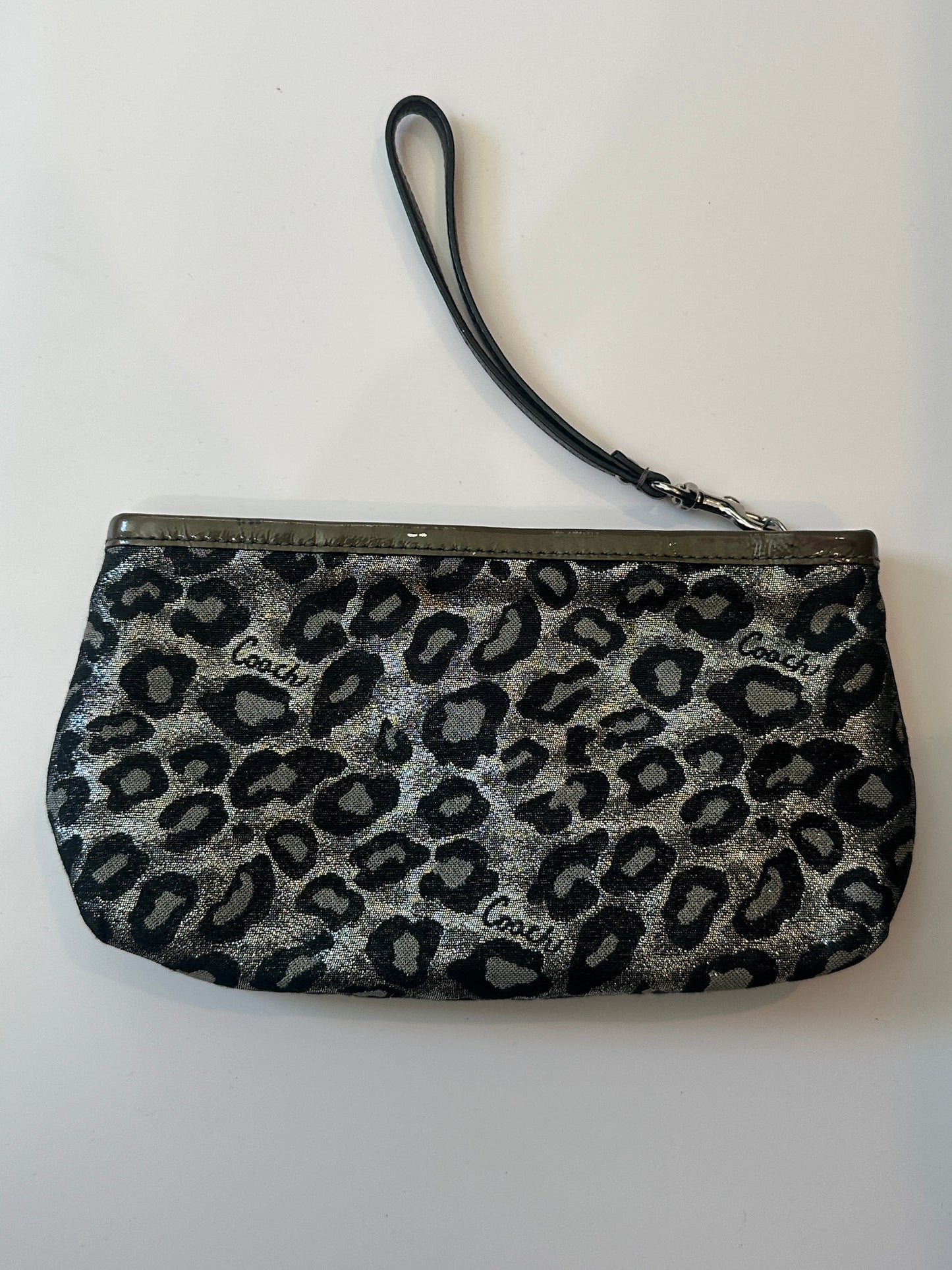 Coach Grey Leopard Print Madison Wristlet