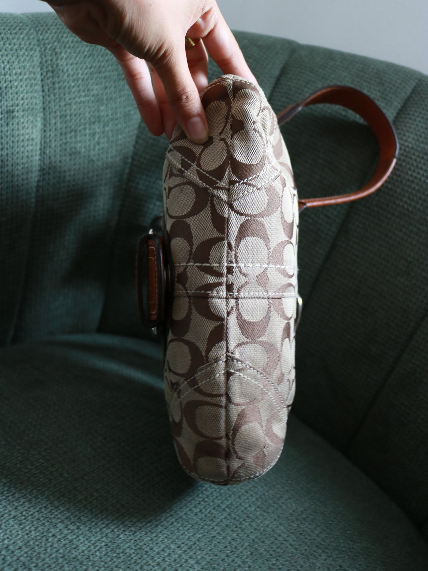 Coach Tan Signature Mini Soho Bag