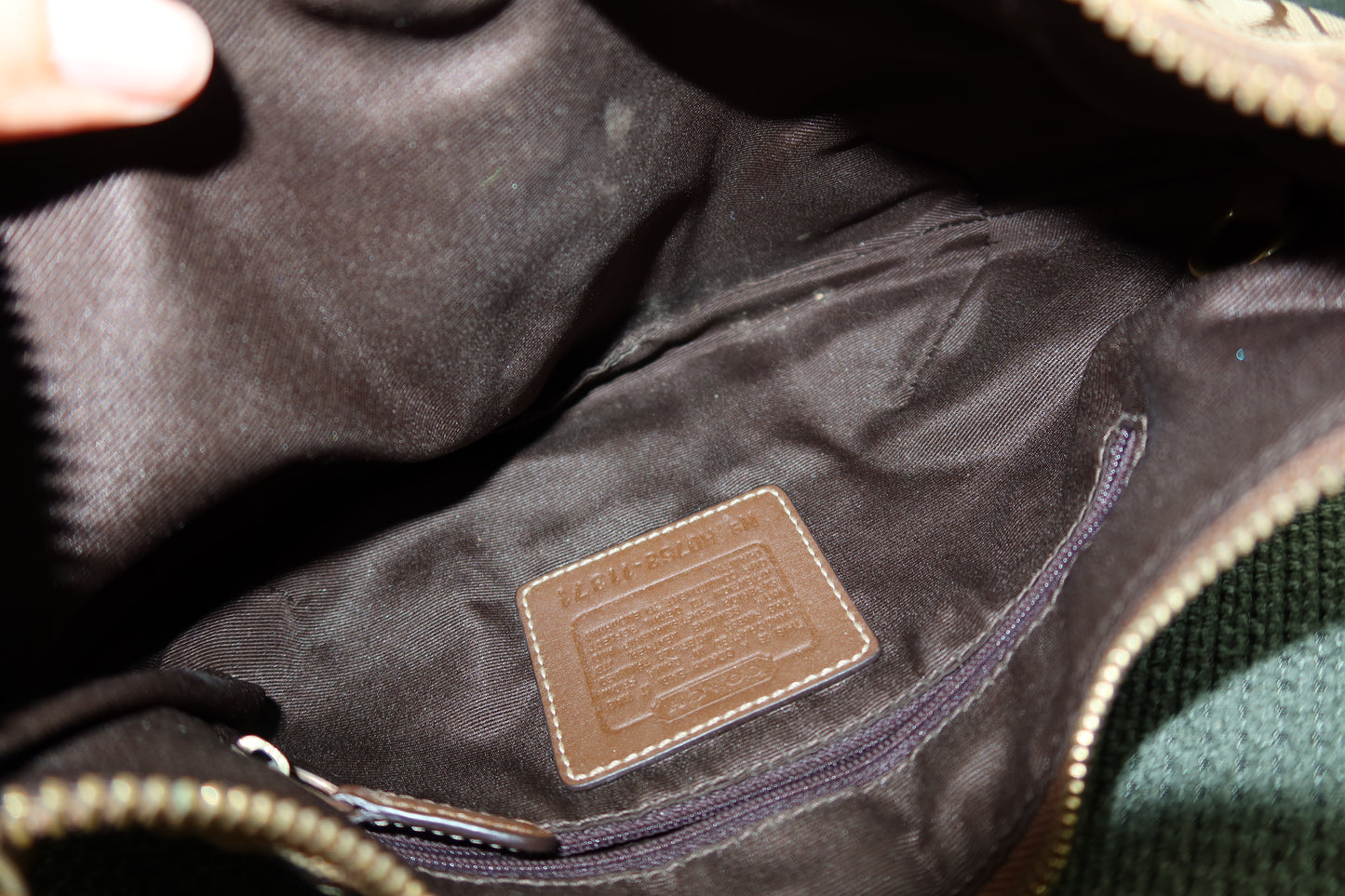 Coach Brown Signature Crescent Bag