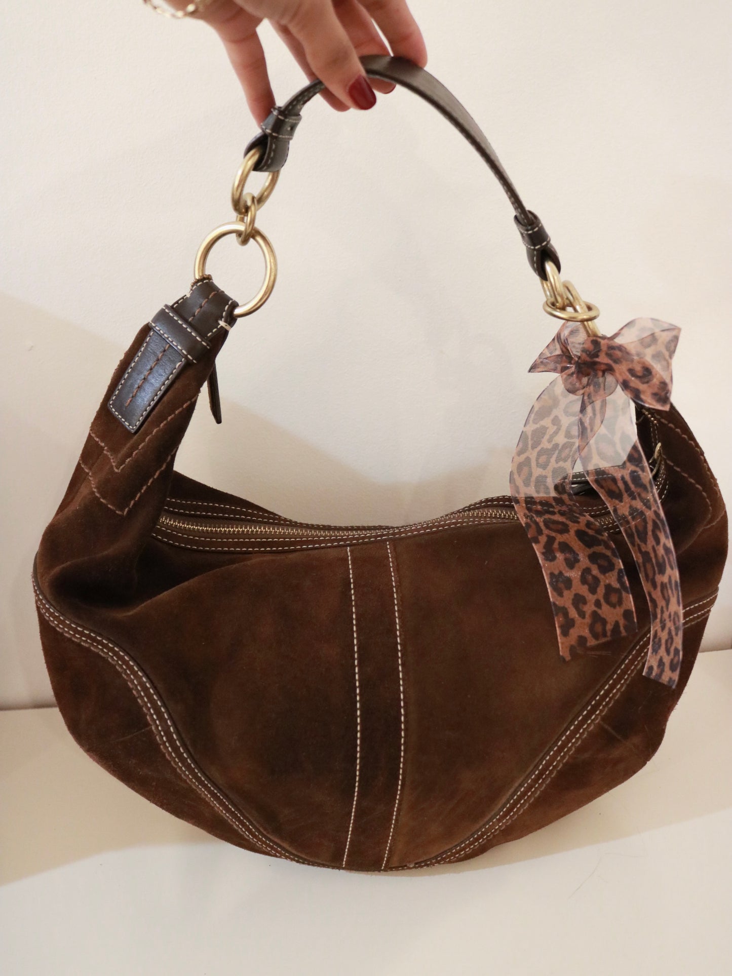 Coach Brown Suede Hobo Bag