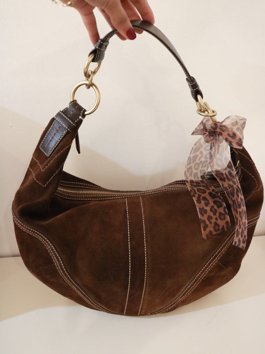 Coach Brown Suede Hobo Bag
