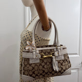 Coach White Canvas Hamptons Carry-All Bag