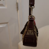 Rare Coach Purple Trim Signature Demi Hamptons Buckle Bag