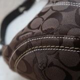 Coach Brown Canvas Mini Hobo Bag