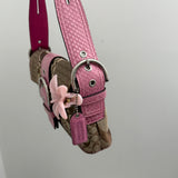 Pink Patchwork Snakeskin Coach Soho Demi Flap