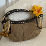 Rare Coach Suede Studded Mini Hobo Bag