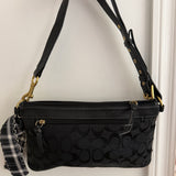 Black Coach Double Pocket Shoulder Bag