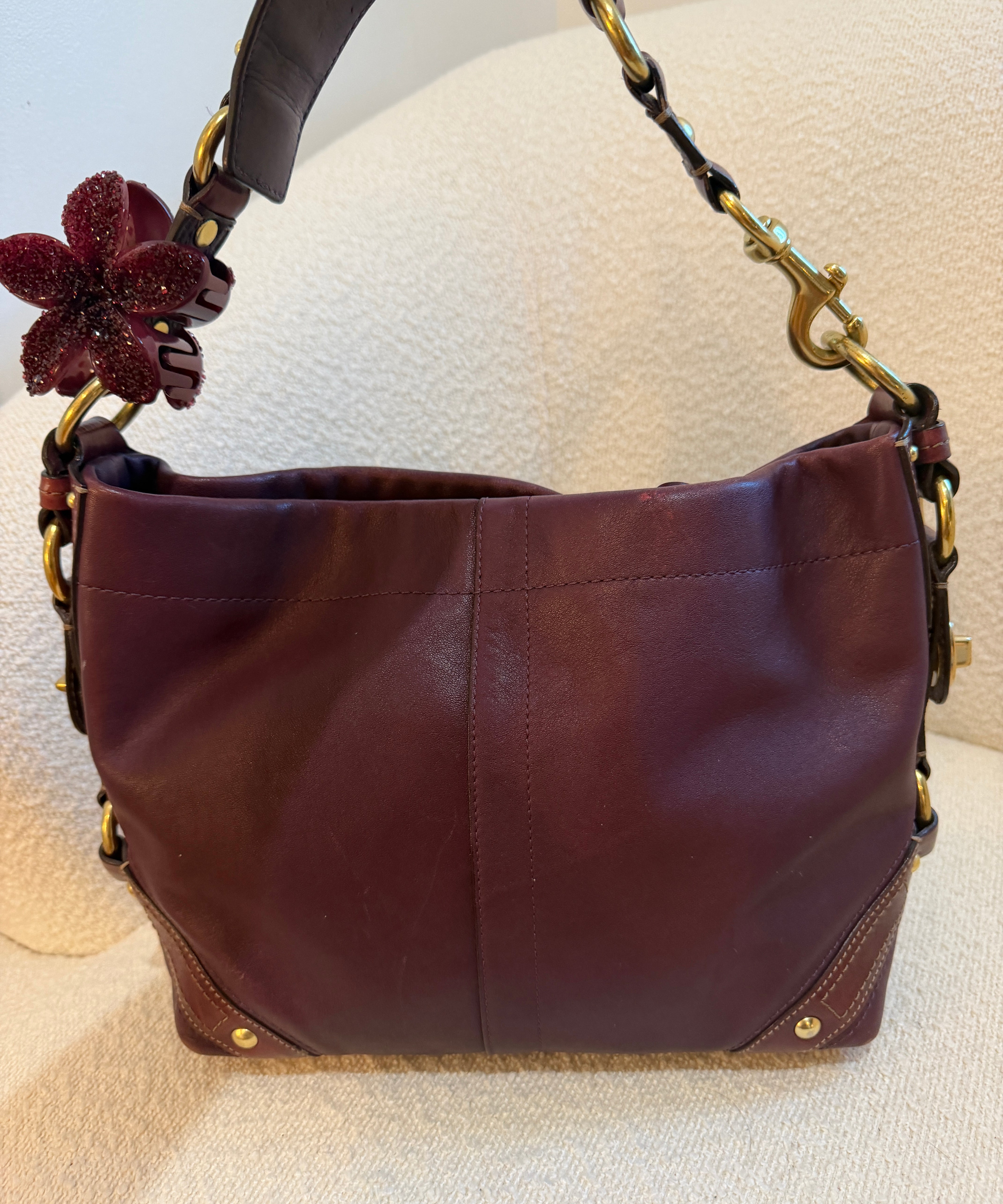 Coach Purple Leather Medium Carly Bag