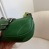 Rare Coach Green Leather Demi Hamptons Buckle Bag