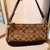 Coach Brown Signature Demi Hamptons Bag
