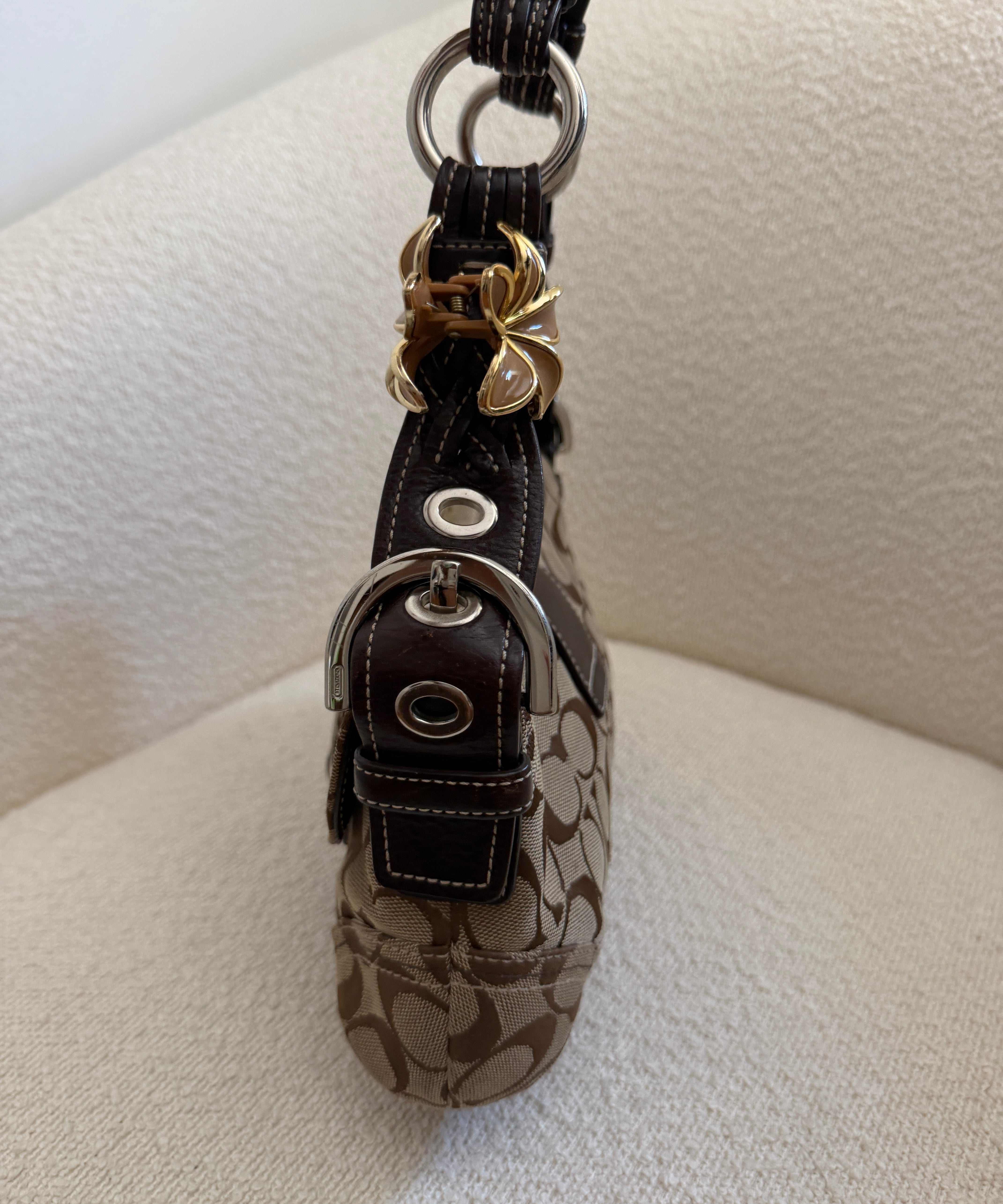 Coach Brown Canvas Mini Braided Soho Bag