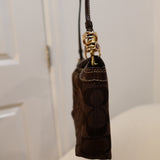Brown Signature Turnlock Coach Mini Bag