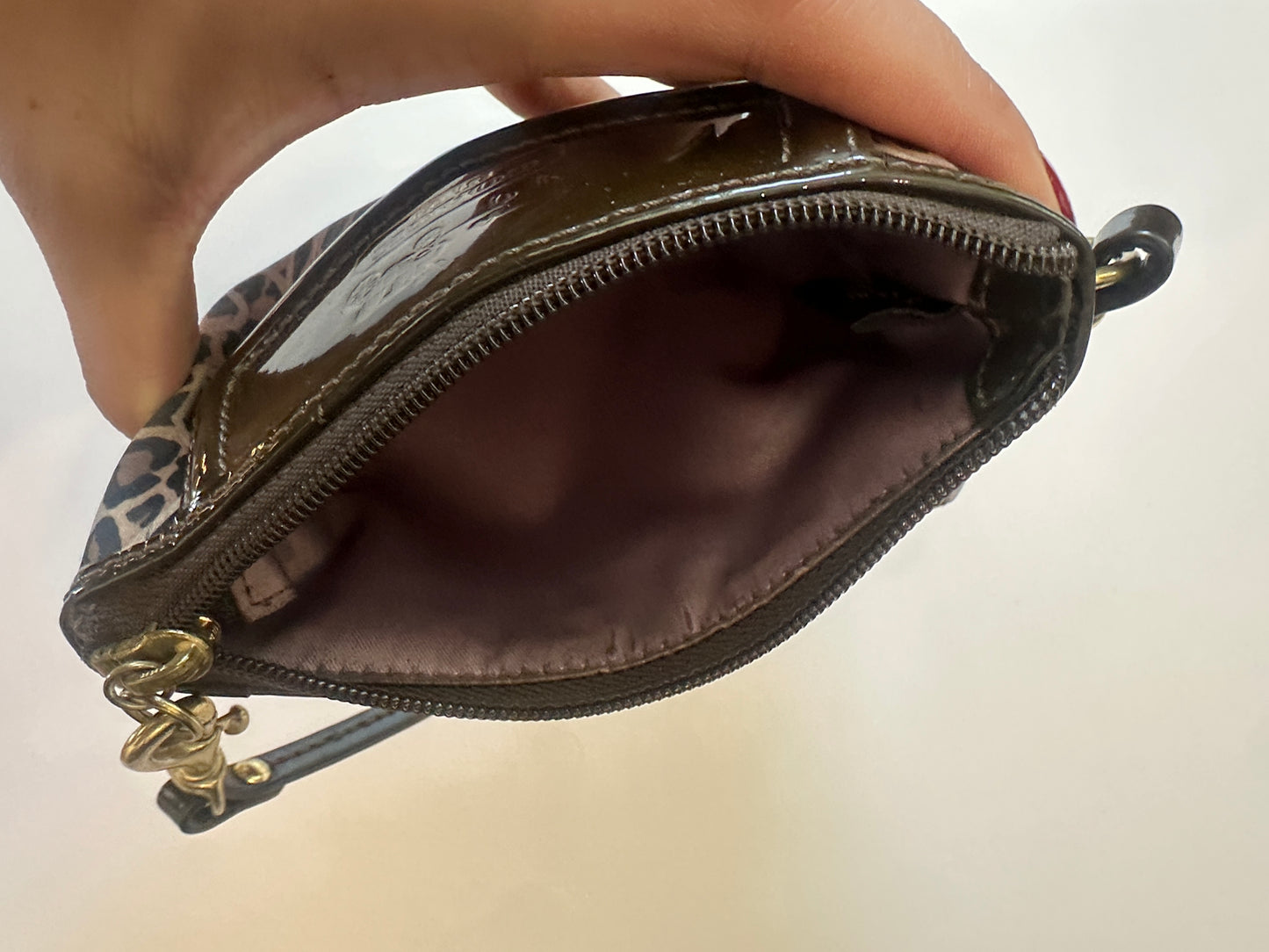 Coach Brown Leopard Print Signature Wallet