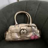 Coach Silver Shimmer Mini Boston Satchel Bag