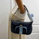 Rare Blue Coach Kisslock Pochette Bag