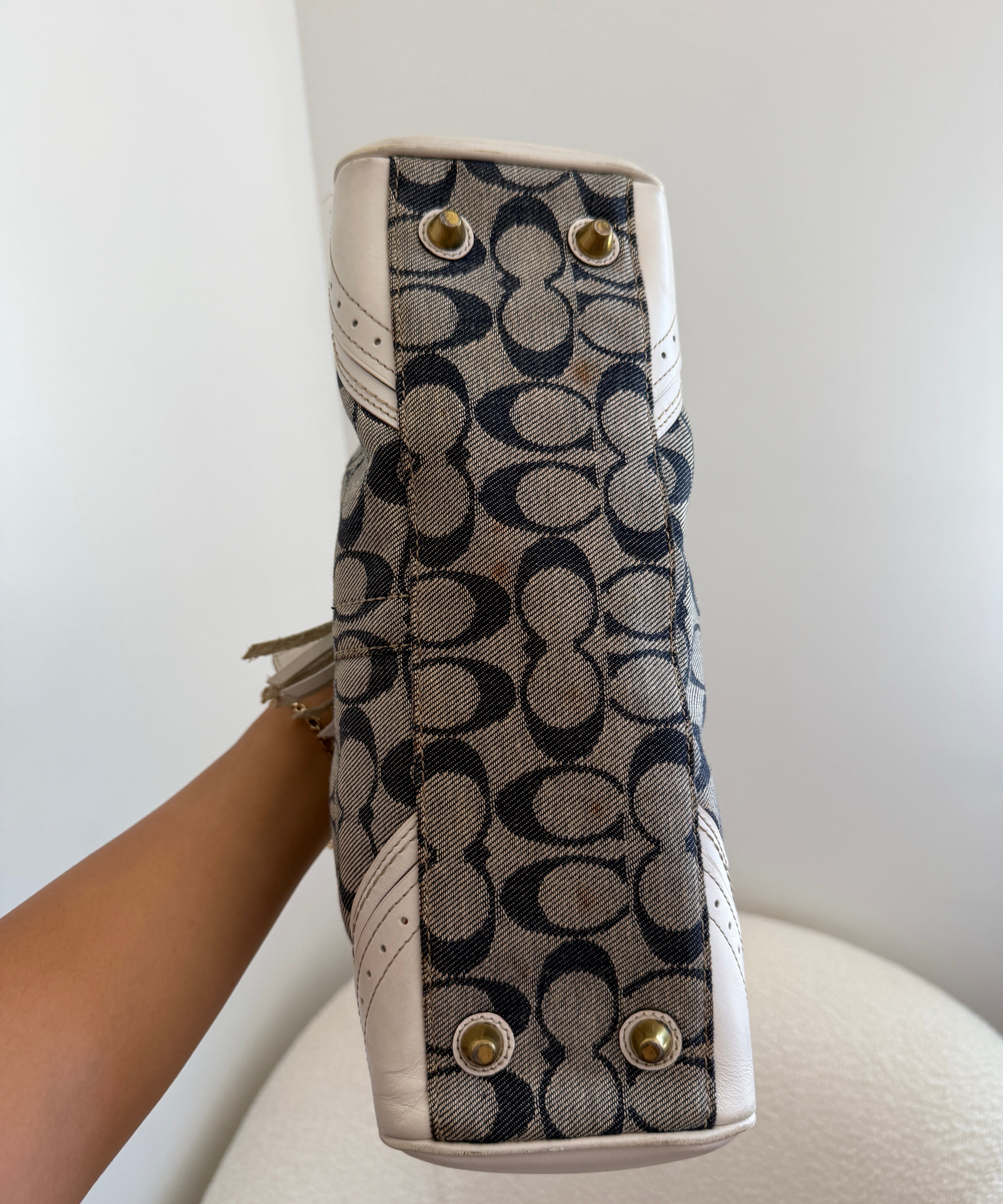 Coach Denim Signature Hamptons Carry-All Bag