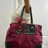 Coach Red Leather Ashley Carry-All Bag