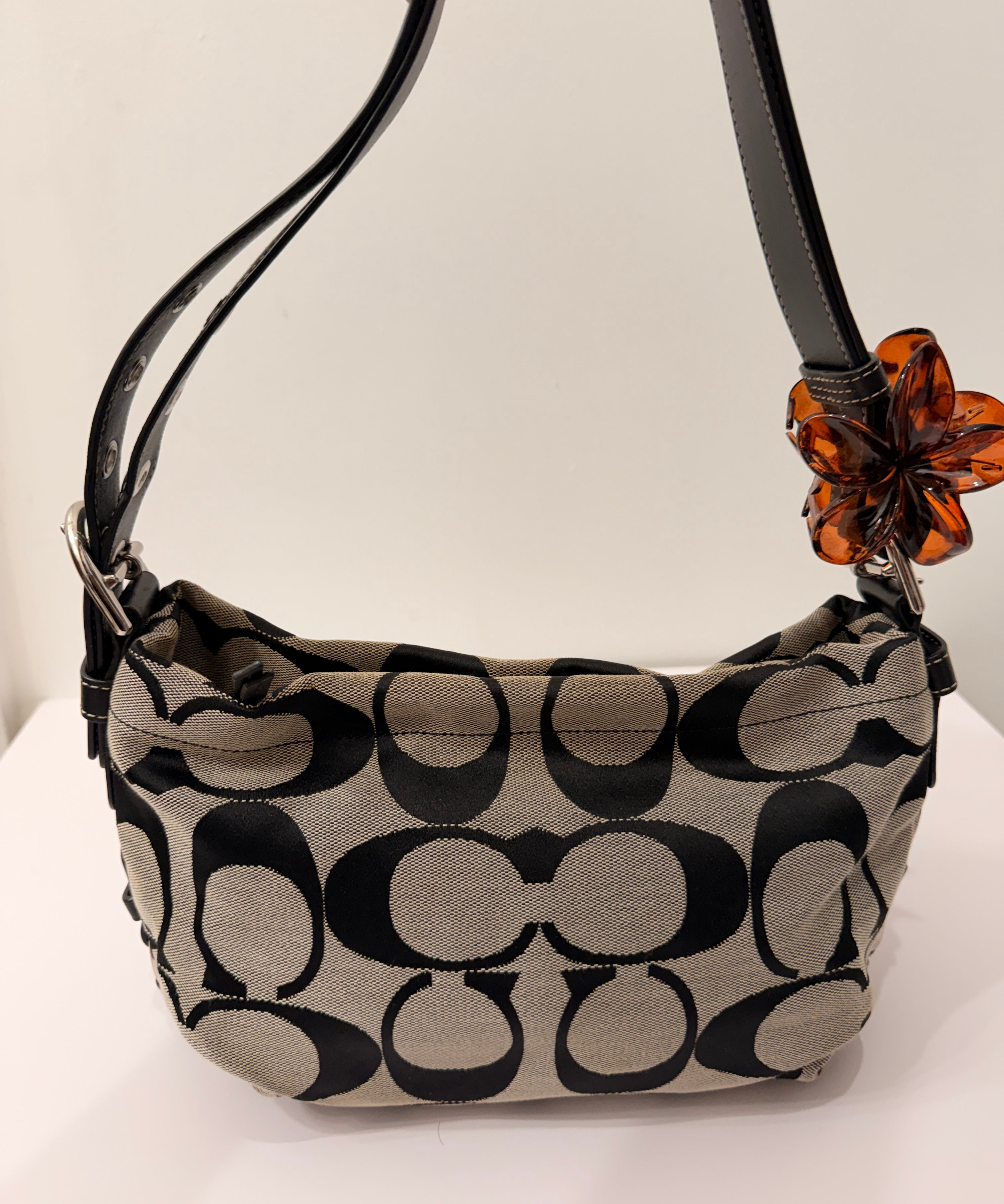Coach Grey Monogram Shoulder Bag