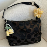 Coach Black Signature Medium Carly Bag