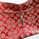 Coach Red Monogram Hamptons Clip Bag
