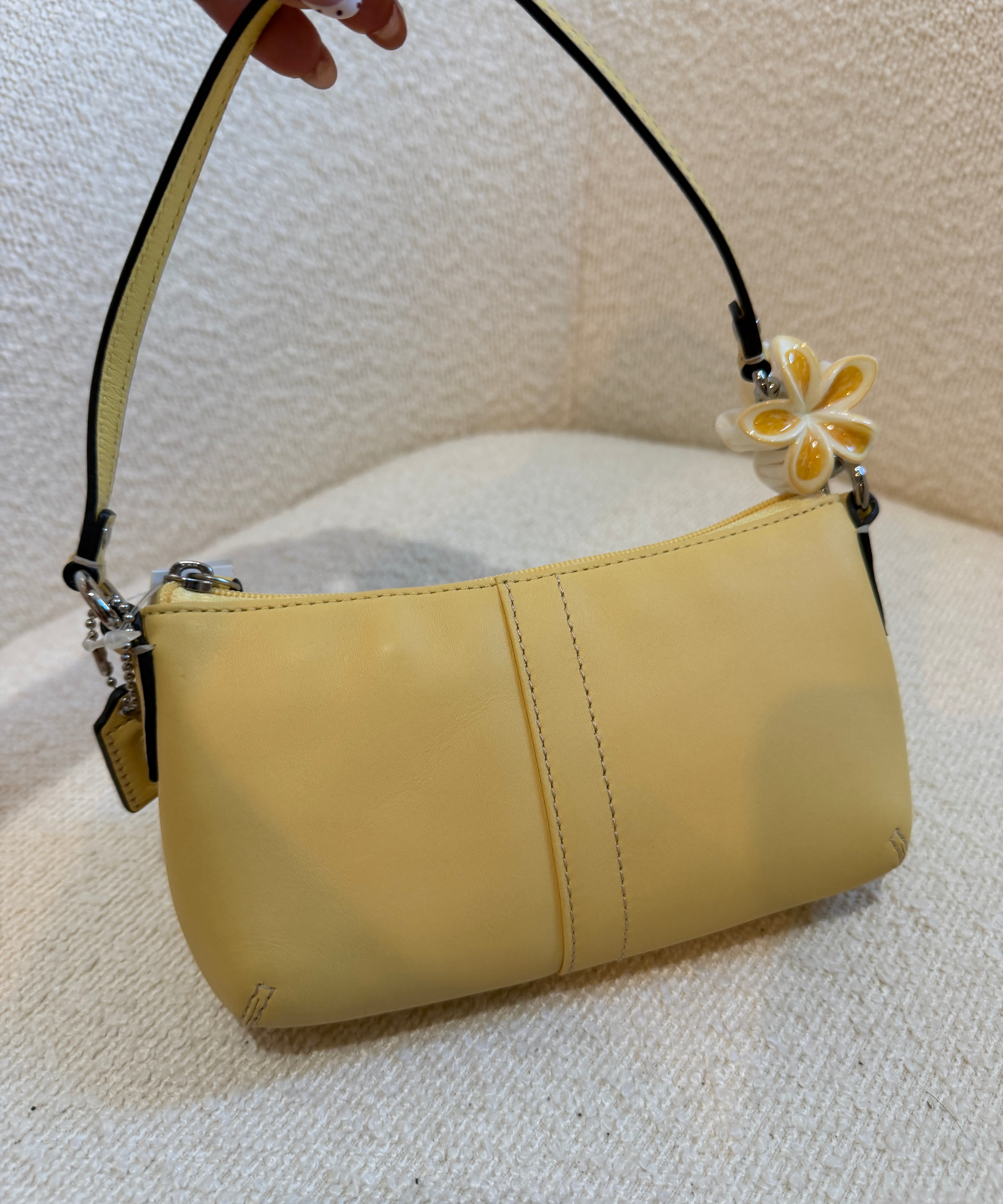 NWT Coach Butter Yellow Mini Pochette Bag